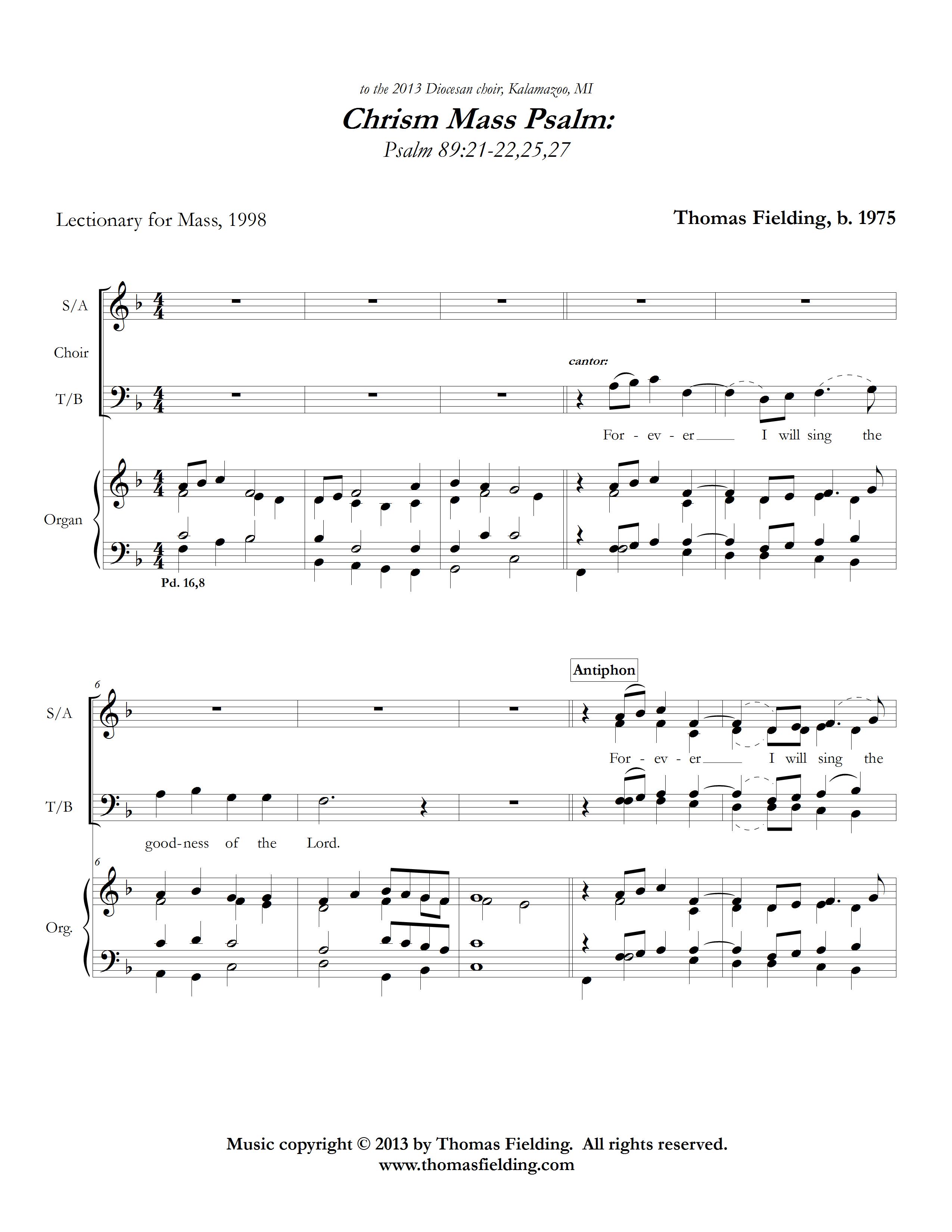 Chrism Mass Psalm page one